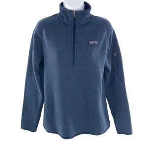 Patagonia Womens Navy Blue 1/4 Zip Better Sweater Fleece Jacket Size Medium